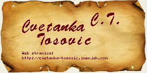 Cvetanka Tošović vizit kartica